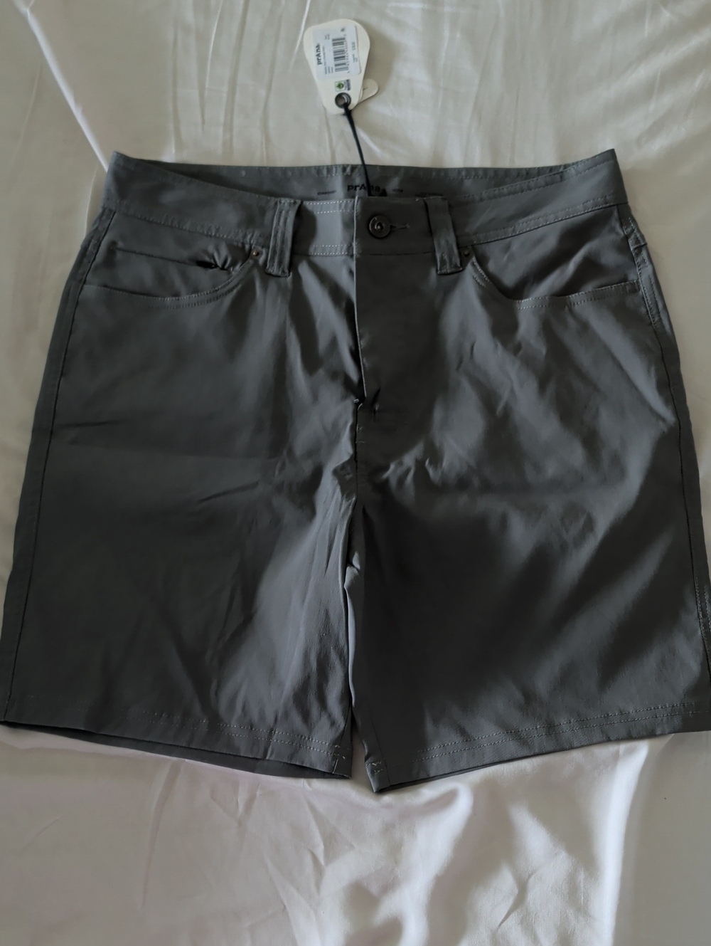 Prana Men's Charcoal Performance Flat Front Shorts